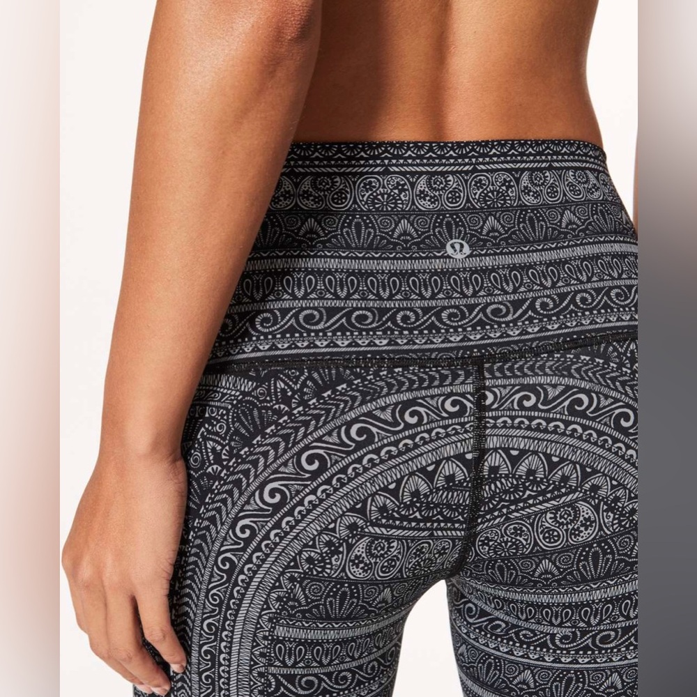 Lululemon Wunder Under Hi-Rise Tight Leggings 6 Nulux 28"Entwined Ice Grey Black